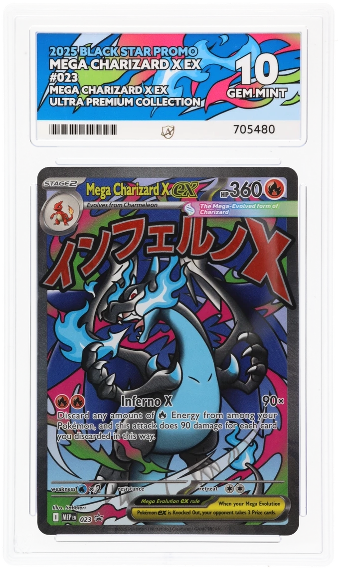 ACE 10 - MEGA CHARIZARD X EX - BLACK STAR PROMO - ENG - PERFECT SUB GRADE