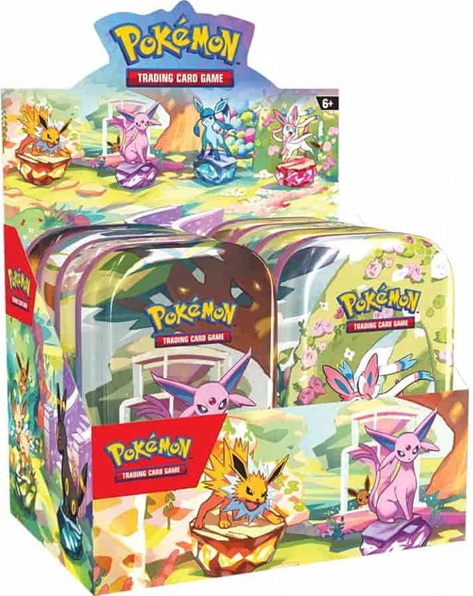 Pokémon TCG: Scarlet & Violet— Prismatic Evolutions Mini Tin Display Case (All 8 Tins)